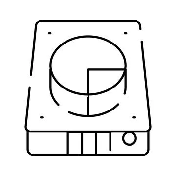 Electronic kitchen scales weighing device line icon Stock Illustration