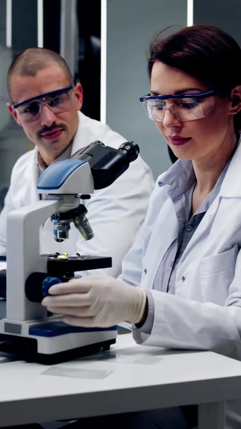 Electronic Lab Factory Worker Video stock 254856453