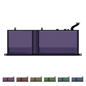 Electronic laptop battery cartoon vector graphic 库存插图