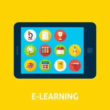 Electronic Learning Tablet Concept Illustrazione stock