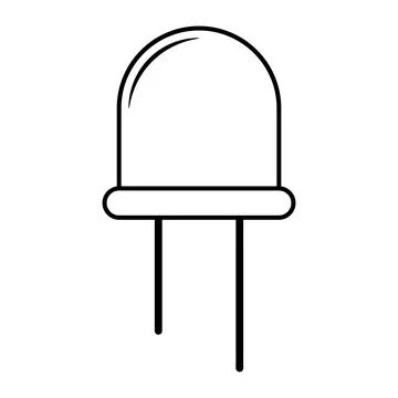 Electronic LED Component Symbol for Circuit Design and Engineering Projects Stock Illustration