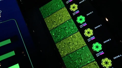 Electronic LED HUD computer readout for sci fi or cockpit Video stock 125635240