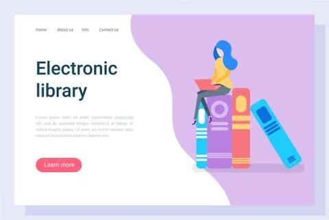 Electronic Library for Students Free Access Web Illustrazione stock