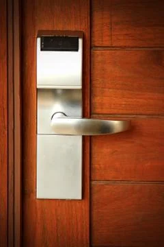 Electronic lock on door Stock Photos