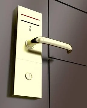 Electronic lock Electronic lock on door, 3d rendered illustration Copyrigh... Foto stock