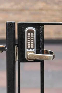 Electronic Lock Gate Electronic Lock With Pin Code at Gate Copyright: xZoo... Stock Photos
