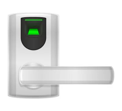Electronic lock with handle knob and electric drive vector illustration 스톡 일러스트