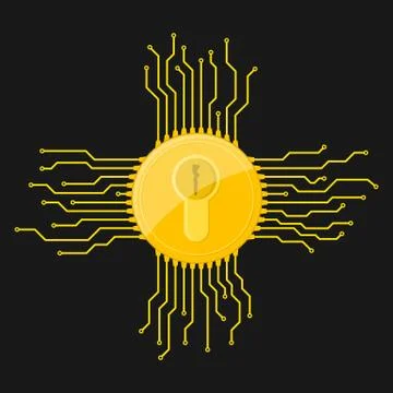 Electronic lock icon. Vector illustration Stock Illustration