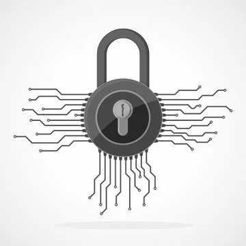 Electronic lock icon. Vector illustration Stock Illustration