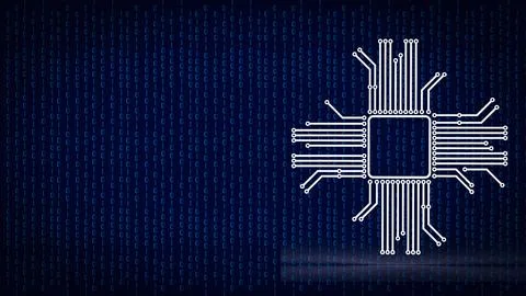 The electronic logic on digital background for technology concept 3d renderin Illustrazione stock