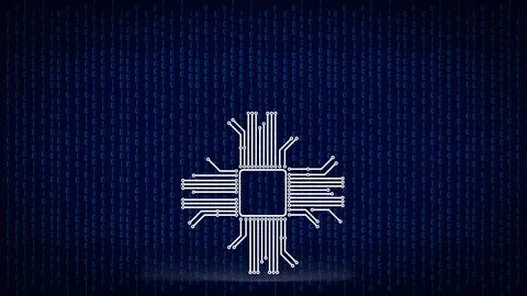 The electronic logic on digital background for technology concept 3d renderin Illustrazione stock