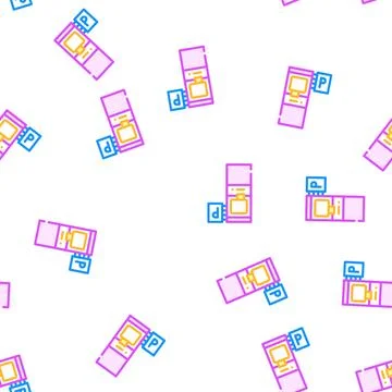 Electronic machine for buy ticket of parking vector seamless pattern Stock Illustration