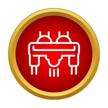 Electronic machine equipment icon on red background Illustrazione stock