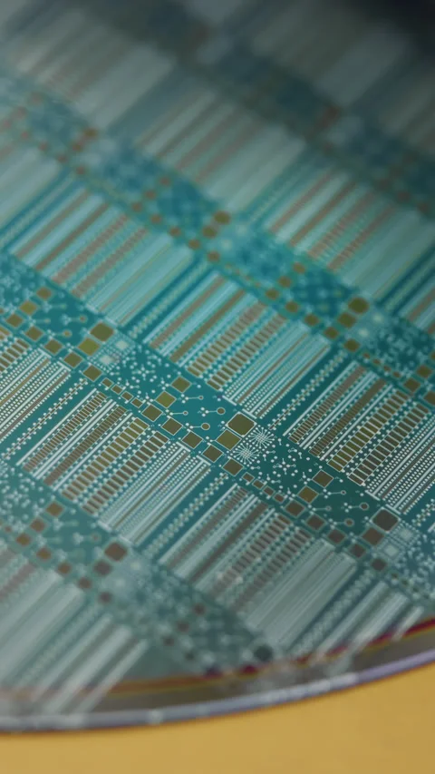 Electronic machine. Silicon Wafer at Advanced Semiconductor Foundry, that Video stock 291043841