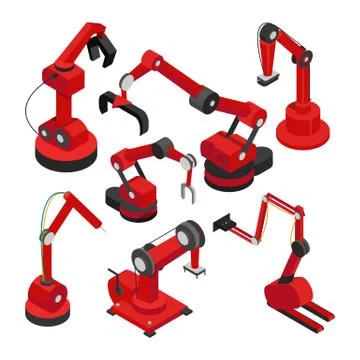 Electronic Machinery Set, Vector Illustration 库存插图