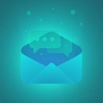 Electronic mail E-mail messages concept. Email spoofing notification. Open Stock Illustration