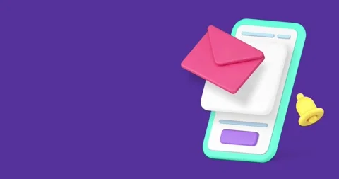 Electronic mail incoming message inbox 3d icon animation Stock Footage 276474265