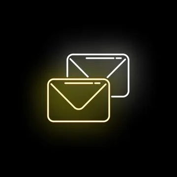 Electronic mail messaging notification neon glow icon イラスト素材