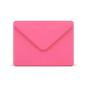 Electronic mail pink paper envelope incoming message web notification 3d ic.. Stock Illustration