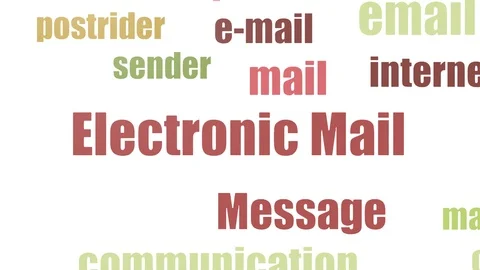 Electronic Mail Word Cloud Animated Isolated Stock Footage 107208582