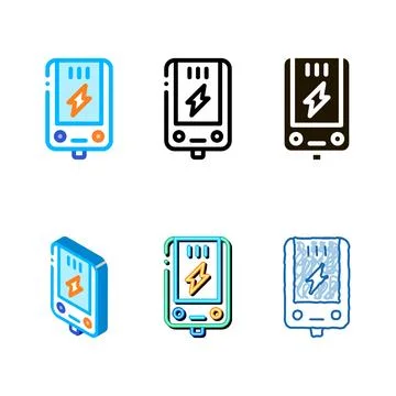 Electronic main simplified block heating system vector icon Stock Illustration