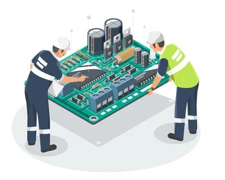 Electronic manufacturing Components Circuit Engineering Stock Illustration