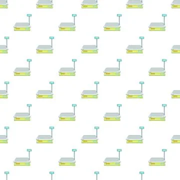 Electronic market scale pattern, cartoon style Stock Illustration