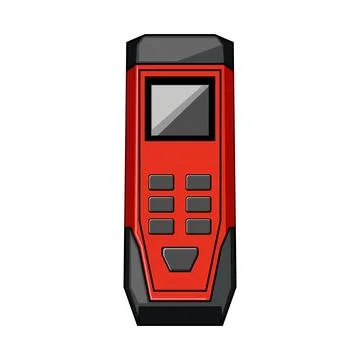 Electronic measuring device displaying accurate distance calculation tools Stock Illustration