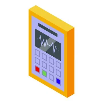 Electronic measuring device showing pulse isometric icon Stock Illustration