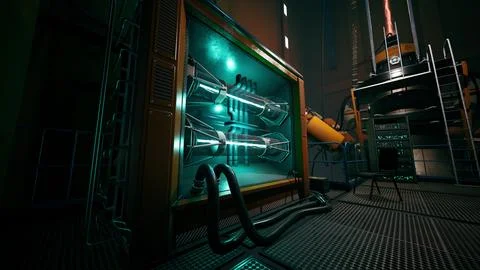 Electronic measuring instruments in science lab Illustrazione stock