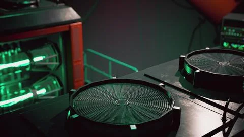 Electronic measuring instruments in science lab Illustrazione stock