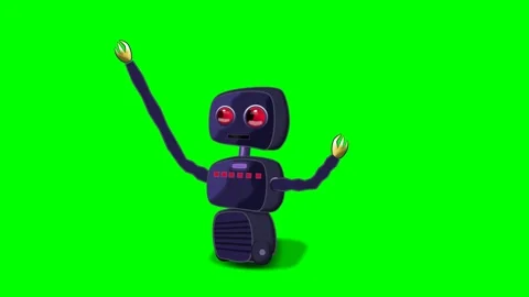 An electronic mechanical robot with long arms and interesting lights on its body Stock Footage 286338877