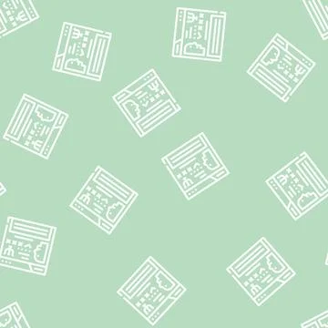 Electronic medical record line vector seamless pattern Stock Illustration