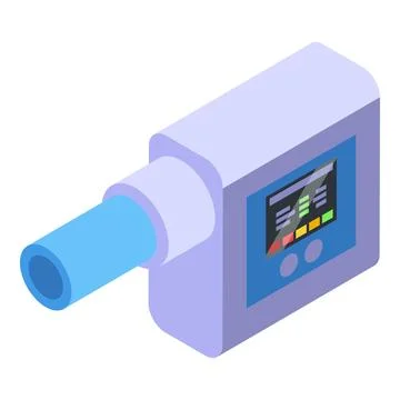 Electronic medical spirometer measuring lung function and capacity Stock Illustration