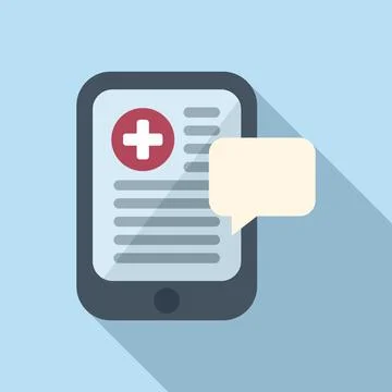 Electronic message icon flat vector. Computer patient Stock Illustration