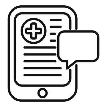 Electronic message icon outline vector. Computer patient 스톡 일러스트