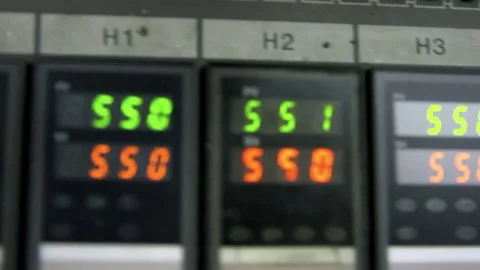 Electronic Meter Displays Manufacturing Temperatures Stock-Footage 78556853