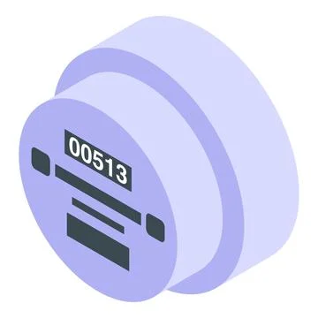 Electronic meter showing energy consumption data isometric 3d icon Stock Illustration