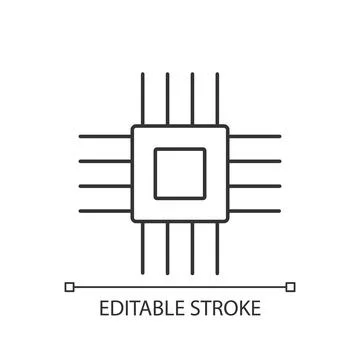 Electronic micro parts linear icon Stockillustratie