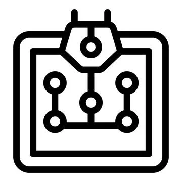Electronic microchip circuit board computing technology icon Ilustração Stock