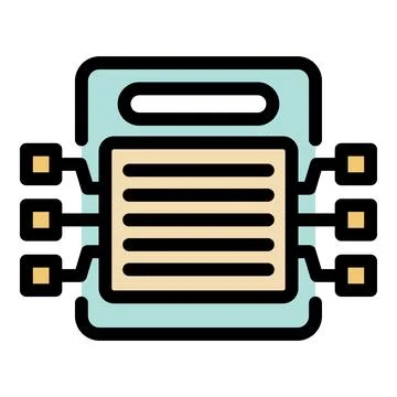 Electronic microchip connecting digital data flow in technological circuit Stockillustratie