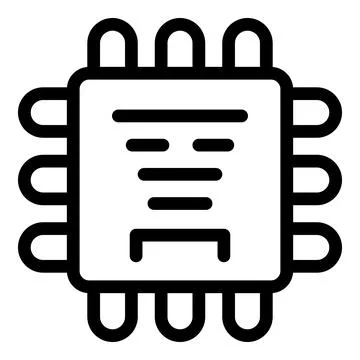 Electronic microchip icon representing computer hardware Stockillustratie