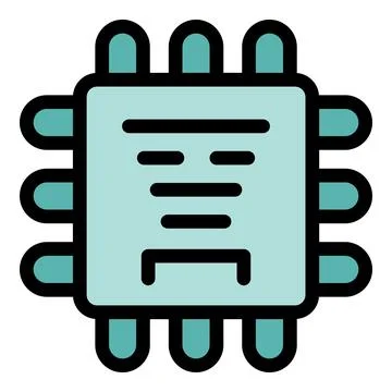 Electronic microchip processing data with multiple connections Illustrazione stock