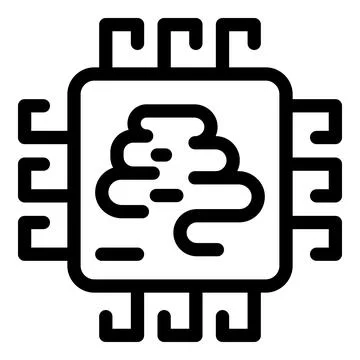 Electronic microchip representing artificial intelligence processing power Stock Illustration