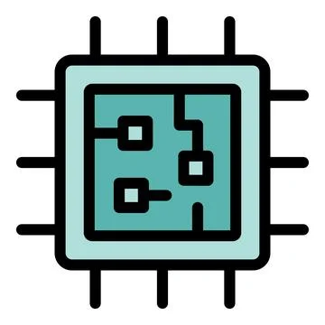 Electronic microchip showing complex circuitry and connections Stock Illustration