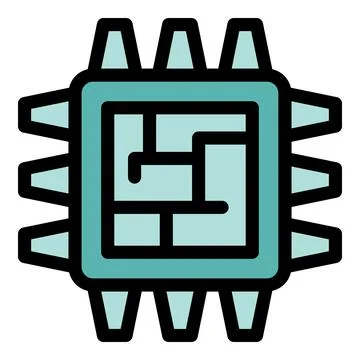 Electronic microchip showing complex circuitry and connections Stock Illustration