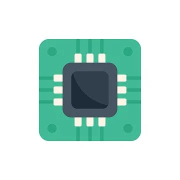 Electronic microchip showing data processing power Ilustração Stock