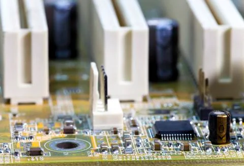 Electronic microcircuit and microchip Stock Photos