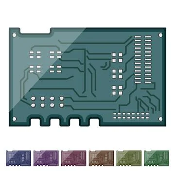 Electronic microcontroller cartoon vector graphic 库存插图
