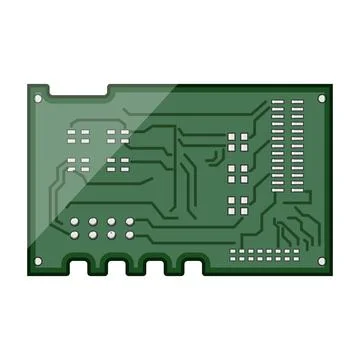 Electronic microcontroller cartoon vector illustration Stock Illustration